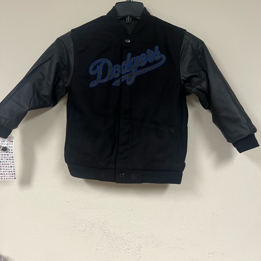Los Angeles DODGERS Kids Black Reversible Jacket by JH Design, Size: 7 - NEW